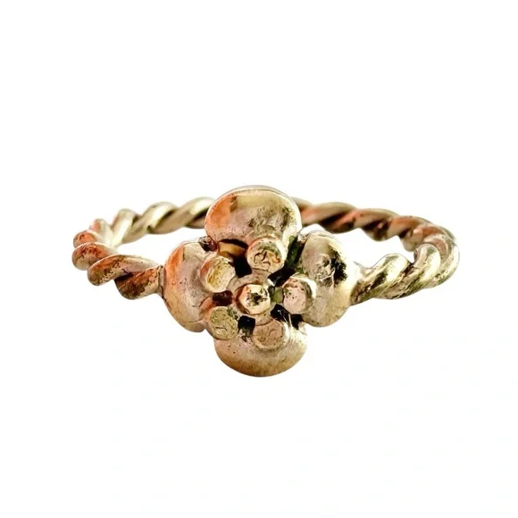 Chanel Gold B13 Camellia Flower Twist Band Ring with Box Size 6 - Picture 10 of 15